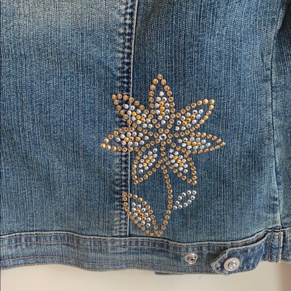 Limited Too Floral Studded Jean Jacket - Picture 7 of 7